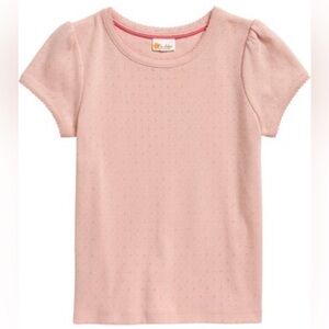 Mini Boden Blush Pink Short Sleeve Pointelle Tee